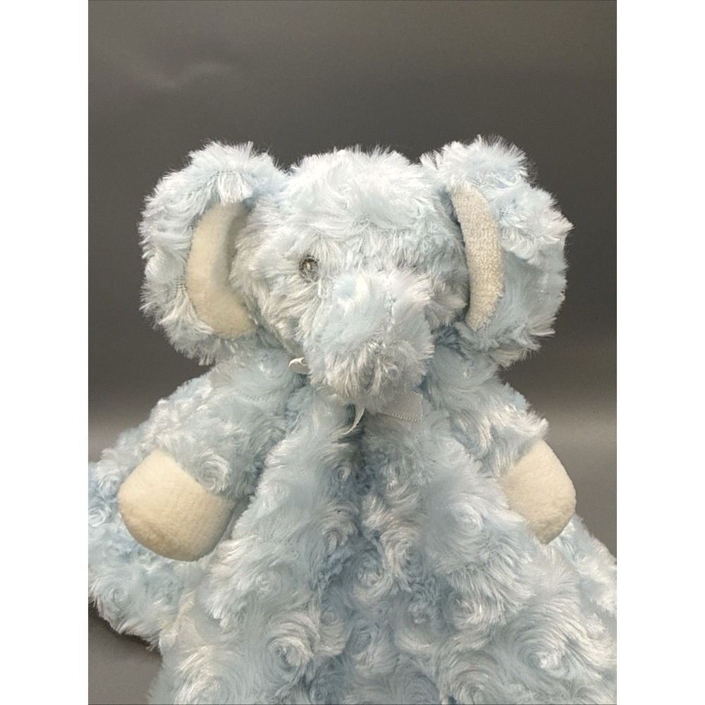 Blankets & Beyond Elephant Lovey Blue Rosette Swirl‎ Security Blanket Plush